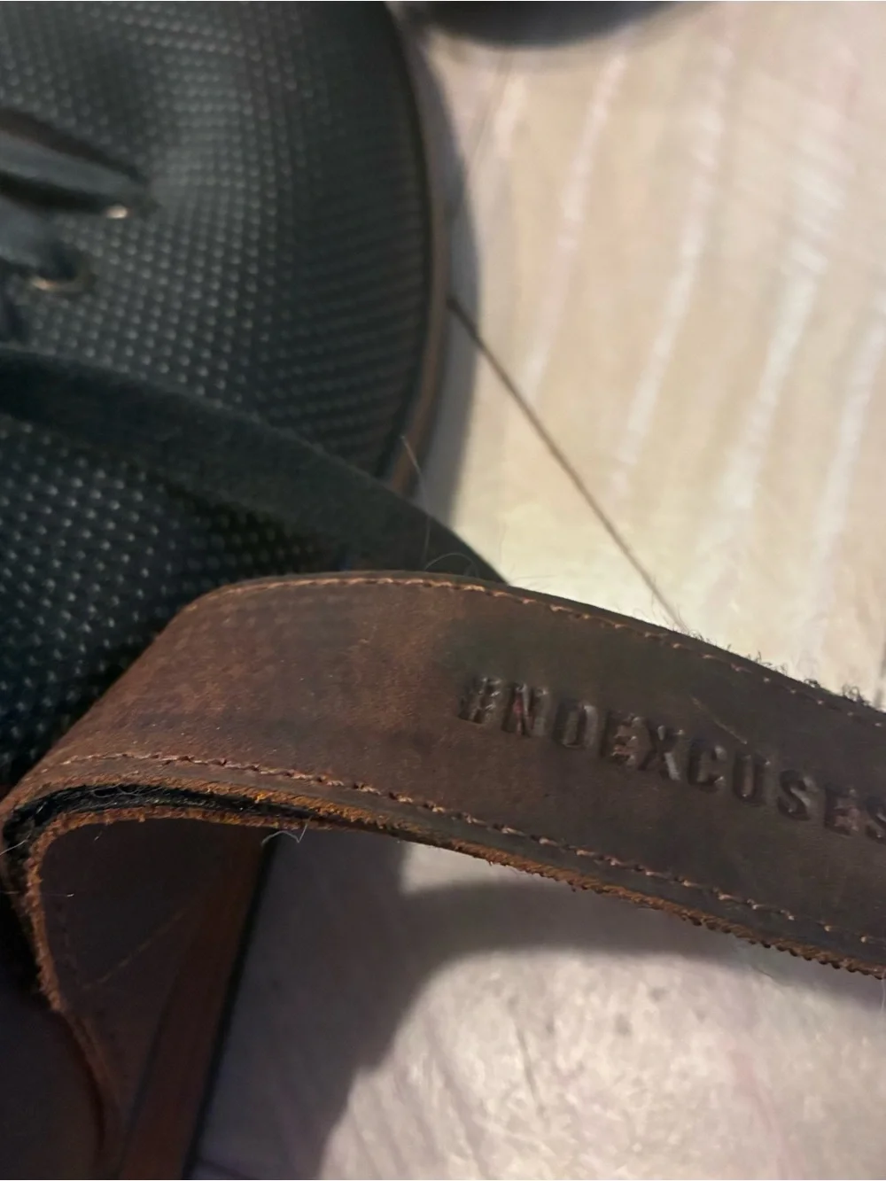 NOBULL Black Knit Lifting Shoes with Brown Strap - Picture 5 of 7